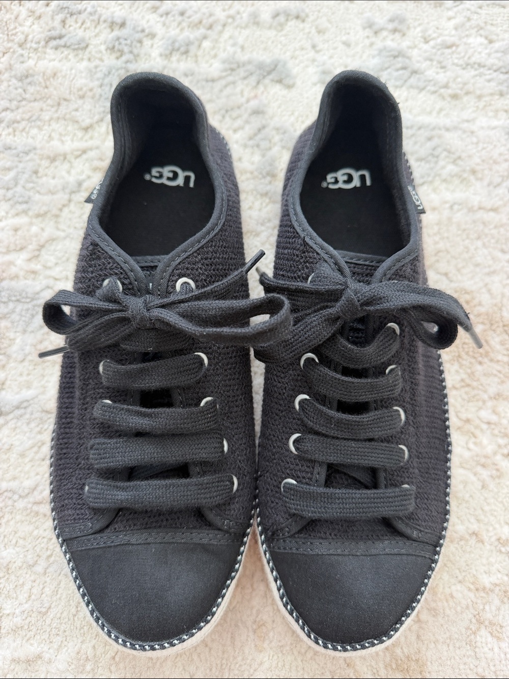 UGG Women’s Black Knit Lace-Up Sneakers